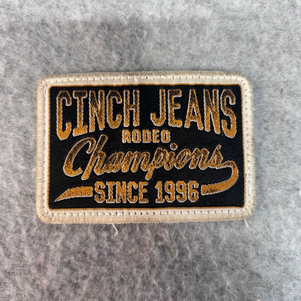 Cinch Rodeo Champions Patch Black Embroidered Western Sew On 3.25"